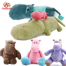 Christmas Cute Baby Fluffy Soft Hippo Animal Custom Stuffed Brown Red Yellow Pink Green Purple Blue Plush Toy Hippo